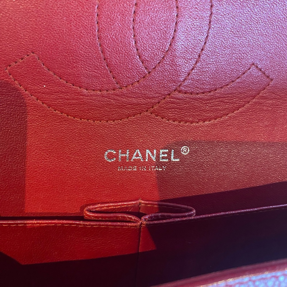 🔥🔥FLASH SALE🔥🔥💯 Authentic Chanel Jumbo Caviar Red Quilted Leather Bag - Picture 12 of 14